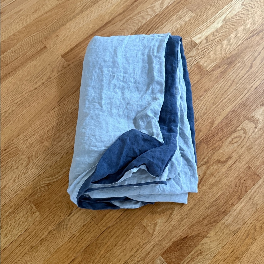 Crate&Barrel hemp natural fiber king duvet cover double sided